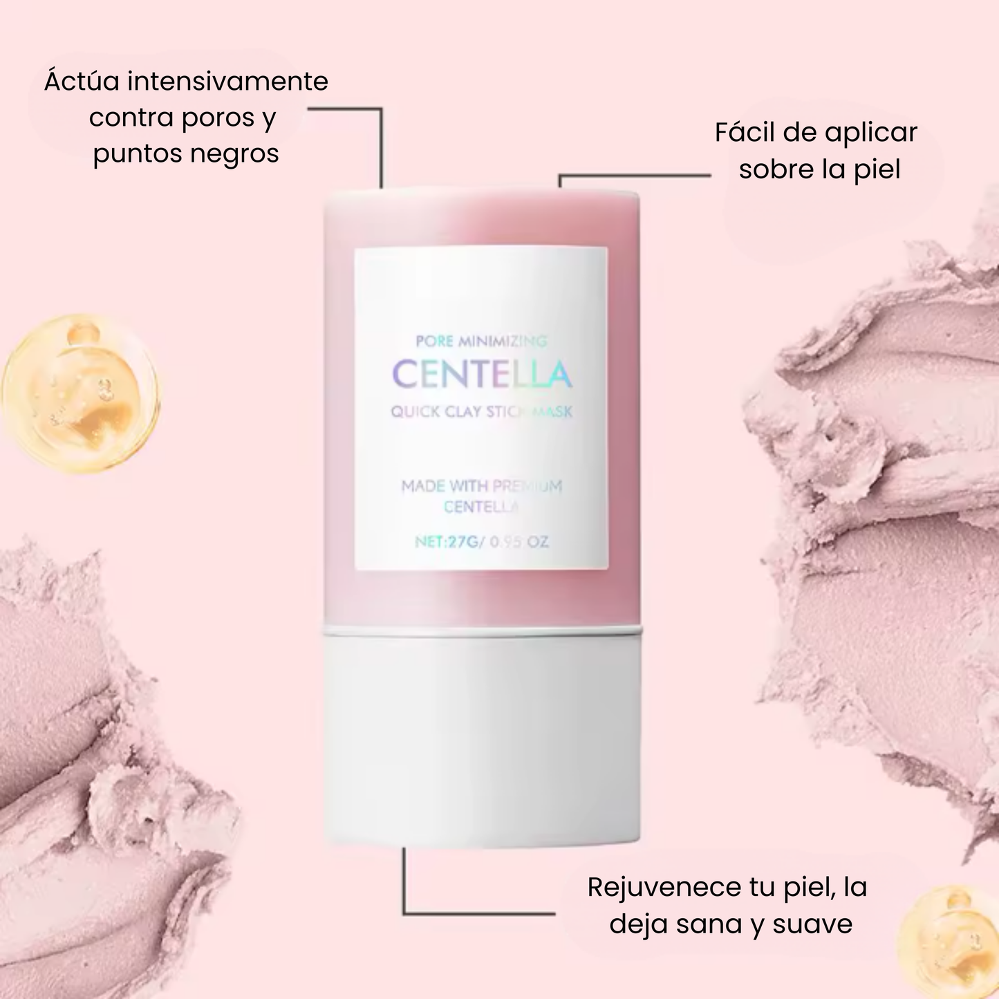 Mascarilla anti poros y puntos negros de centella asiática | 27g