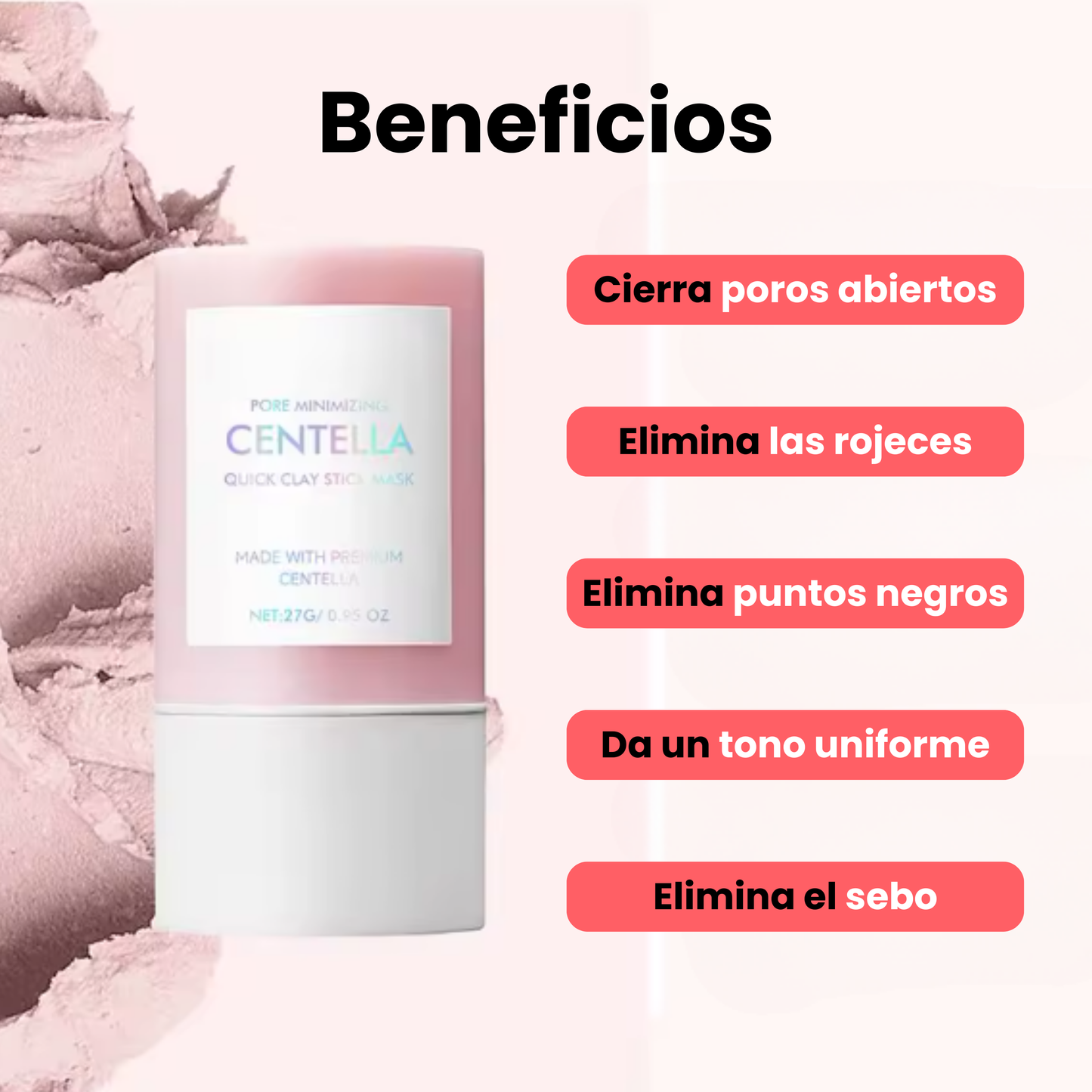 Mascarilla anti poros y puntos negros de centella asiática | 27g